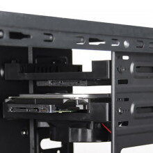 3X 5.25 Optical Drive Position 2.5 Inch to 3.5 Inch SSD 8CM Fan HDD Adapter Tray Dock Hard Drive Holder for PC Enclosure