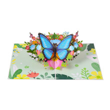 3D Pop-Up Butterfly Bouquet Greeting Card Paper Sculpture