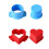 Circle and Heart Cake  Cutter and Pusher, 3D Printed Cake  Molds Shapes Press Set, Baking Tools for Home Baking 2