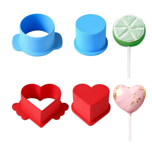Circle and Heart Cake  Cutter and Pusher, 3D Printed Cake  Molds Shapes Press Set, Baking Tools for Home Baking 2