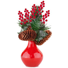 Red Berry Stems,48 Pack 7.9 Inch Artificial Christmas Berries Holly Picks Branch for Christmas Tree,DIY Wreath,Party