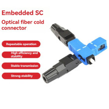 50Pcs SC UPC Fiber Optic Quick Connector Single Mode Embedded SC Fiber Optic Fast Connectors Adapter for CATV Network