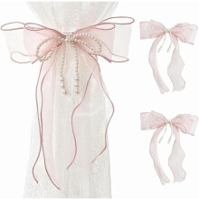 Bowknot Curtain Tiebacks with Pearls 2 Pcs