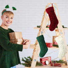 Boże Narodzenie, 46 cm Duże Świąteczne Skarpety Dekoracyjne, Świąteczne Skarpety, Dzianinowa Torba Prezentowa, Świąteczna Sublimacja