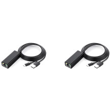 2X Ethernet Adapter mit Power Kabel für TV Stick (2. Generation), 4K Stick, TV Square, Micro-USB Zu RJ45 Verdrahtet LAN Kabel Adapter, Schwarz