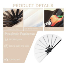 6 Éventails Vierges en Polyester Blanc pour Sublimation, Éventails à Main Vierges, Impression par Transfert Thermique pour Danser