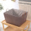 Foldable Laundry Basket Woven Canvas 50x39x39cm 1