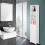FCH Tall Slim Bathroom Cabinet White 67 inch 7