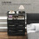 Rustic Chest of Seven Fabric Drawers - Black 6