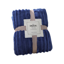 Flannel Blanket Coral Fluff Border Dark Grey