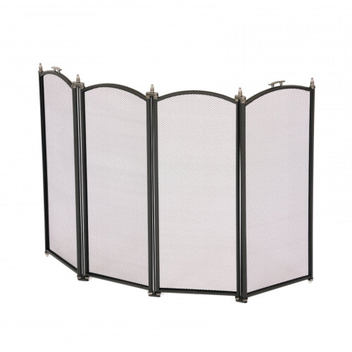 Oypla Oypla Heavy Duty Steel 4 Panel Fire Screen Spark Guard