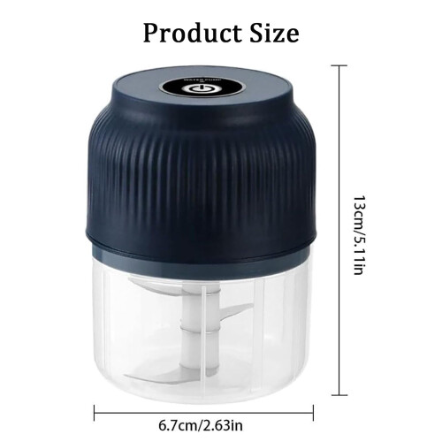 USB Rechargeable Garlic Chopper Blue Portable Mini Food 1