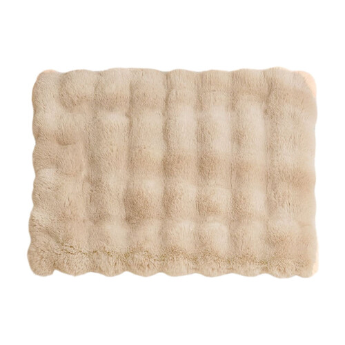 Beige Portable Pet Mat with Fleece Blanket