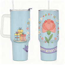 Stainless Steel Insulated Tumbler with Handle Lid and Straw