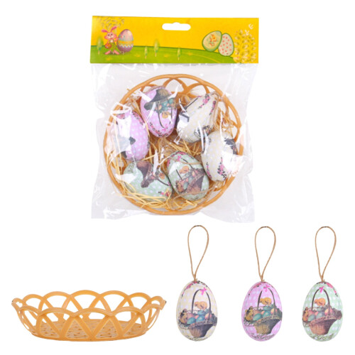 Easter basket with handle for egg hunts and candy storage