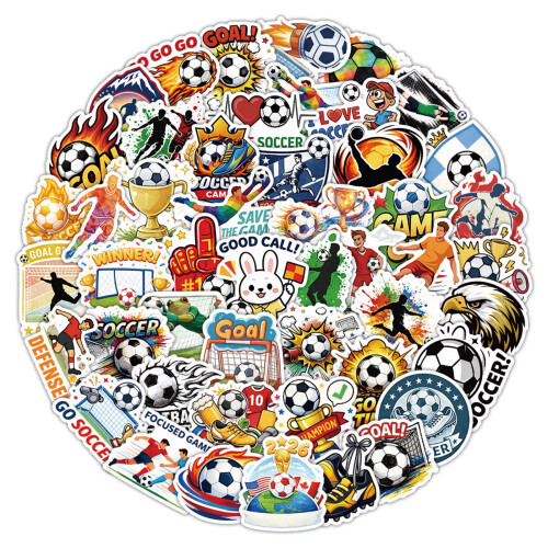 Soccer Stickers Vinyl DIY Decals 50 Pieces