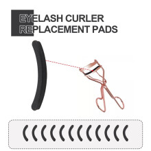 12 Pcs Black Rubber Makeup Tool Eyelash Curler Replacement Pads for Lady