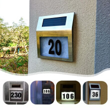 Solar House Number Sign Light Vertical Reflective LED 1pc
