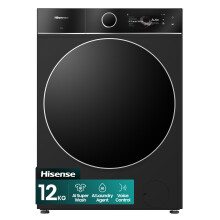 Hisense KitchenFit 7i Series WF7I1248BBR 12kg WiFi Connected Washing Machine with 1400 rpm - Black - A Rated