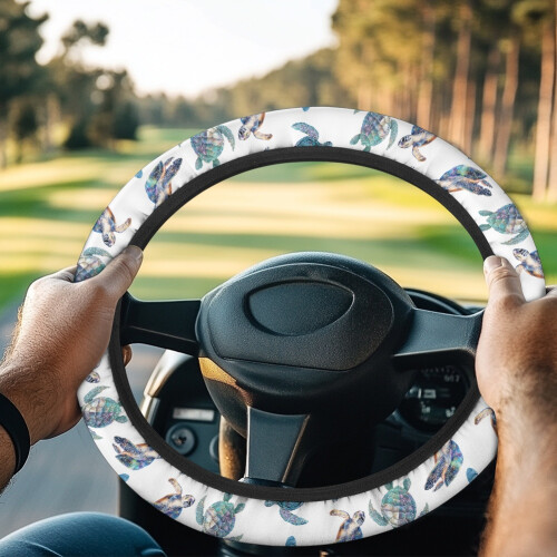Sea Turtle Pattern Golf Cart Steering Wheel Cover