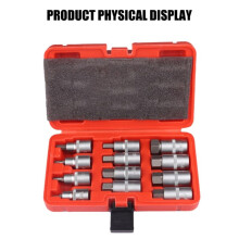 367D 12Pcs 1/2inch Drives Impact Hexagon Bit Socket Set H5-H22 Metal Sleeve Hand Tool Kit