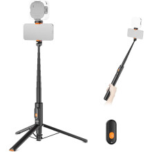 57.9in Selfie Stick Tripod with Phone Holder and Remote for iPhone and Android