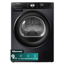Hisense 3S Series DH3S902BBCC Wifi Connected 9Kg Heat Pump Tumble Dryer - Black - A++ Rated