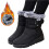 Willtoo Women's PU Waterproof Snow Boots Black Velvet Lined 2