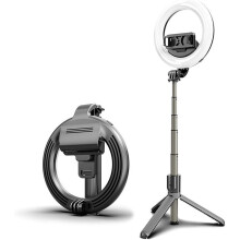 6in LED Selfie Ring Light with Tripod Stand Phone Holder and Adjustable Lighting