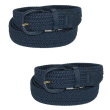 CTM Men's Elastic Braided Belt with Covered Buckle (Pack of 2)