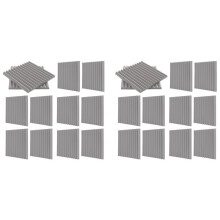 Lot de 24 Panneaux Acoustiques Auto-Adhésifs, Panneaux En Mousse Insonorisée, Panneaux Muraux Insonorisés Haute Densité pour la Maison (Gris)