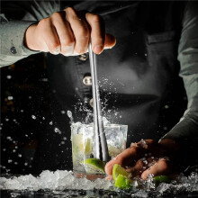 6X Koktajl Muddler Ze Stali Nierdzewnej Lemon Masher Koktajl Muddler Ice Masher do Świeżych Owoców Przyprawy Bary Lodowe Narzędzia 26 cm