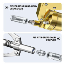 2X Grease Coupler Right Angle 90 Degree Push-Fit Slotted Grease Fitting with 1/8inch NPT Threads Slotted Grease Coupler