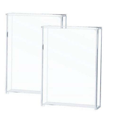 2 Pcs Acrylic Shadow Boxes Display Cases, DIY Frame Clear Display Cases Wedding Memory Dried Flower Container (5X7inch) 1
