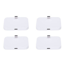 4X Móvil Soporte para Teléfono Tipo de Cargador de Escritorio C Soporte para Teléfono Celular Estación de Acoplamiento de Carga Usb-C Plateado