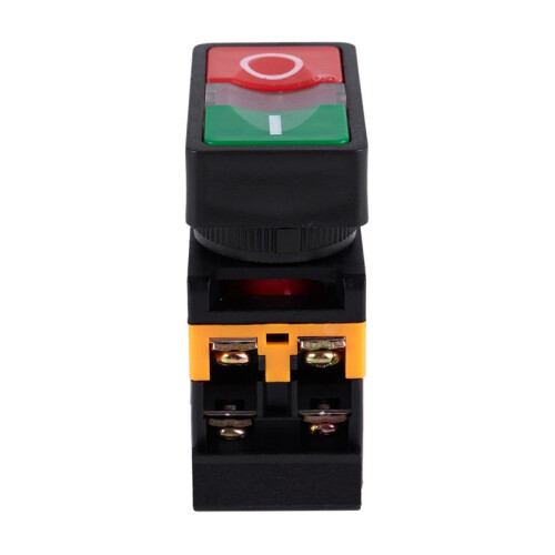 10X AC 220V Yellow Light -OFF START STOP Momentary Push Button  1 NO 1 NC