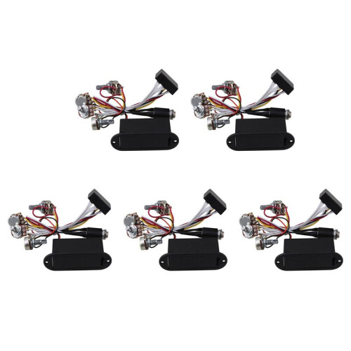 5X 2-Bands Aktiv Basgitarr EQ Equalizer Preamp Circuit Pickup Svart