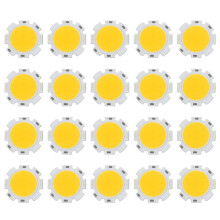 20X 5 W Lumiere de Puce Ronde Lumiere COB Ultra Brillant LED Lumiere de Puce LED Ampoule de Puce - Chaud Blanc DC15-17V