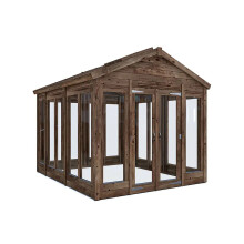 Wooden Greenhouse W2.4m x D3.0m / W8' x D10' with 4mm Glass and Automatic Vent Opener, Growzilla, Dunster House