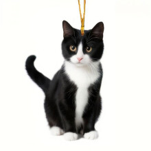 Black Cat Christmas Ornament Acrylic 2D Hanging