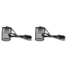 2X Heater Light Cover, Insulation Cage, Reptile Heat Lamp Guard, Warmer Light Mesh Cage Heating Lamp Holder US Plug