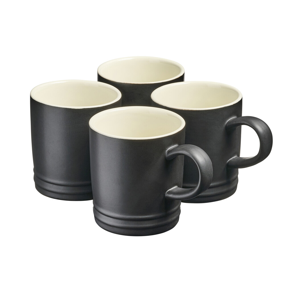 Cooks Professional (Black) 4 Piece Mug Set 240Ml