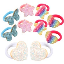 Elastic Glitter Hair Bands Cotton 5 Pairs