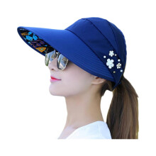 Navy Blue Korean-Style Adjustable Fisherman Hat for Women