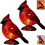 Cardinal Lamp Set Stained Glass Red Bird 2 Pack 1