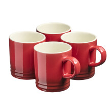 (Red) Cooks Professional 4 Piece Midi Mug Set 240ml