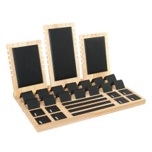 Wooden Jewelry Display Stand Set Pendant Necklace Display Holder Black