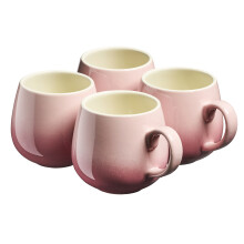 (Pink) Cooks Professional Set of 4 Stoneware Mugs 350ml