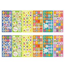 Easter Stickers Bunny Egg Designs 12 Sheets 7.5 x 16.5 cm
