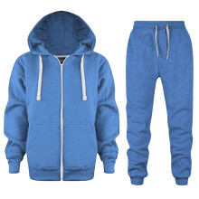 Toddler Sweat Suit Blue Long Sleeve Zip Hoodie and